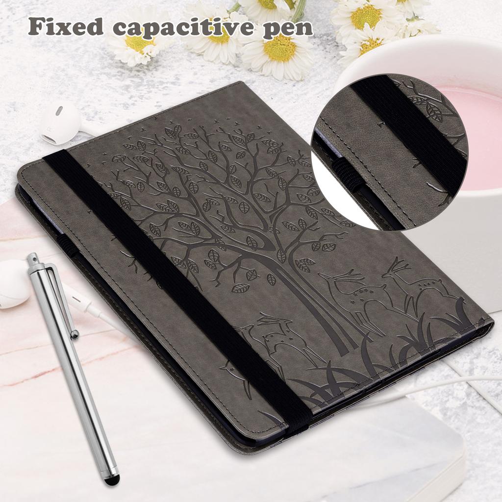For Xiaomi Redmi Pad SE 4G 8.7 Inch Case PU Leather Stand Tree Deer Pattern Tablet Cover