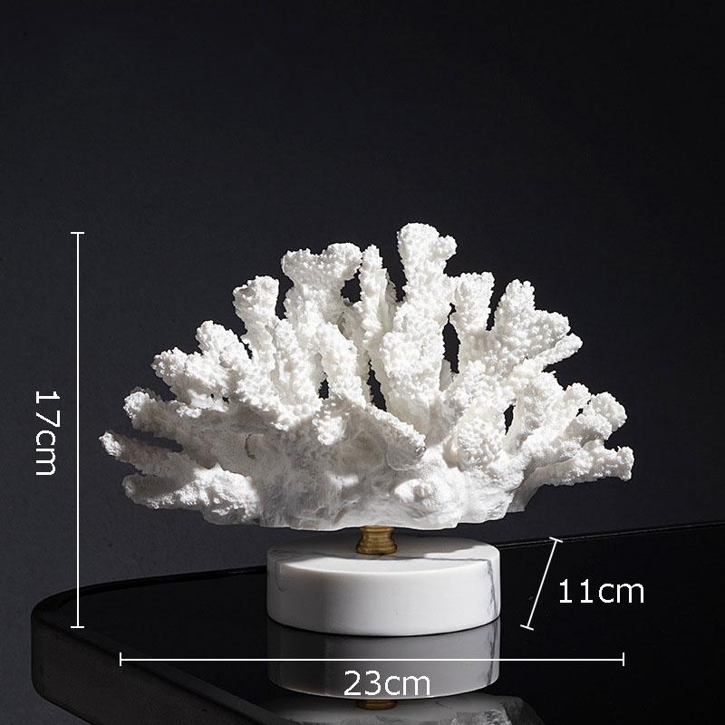 Creative Simulated Coral Resin Crafts Transparent Base Coral Statue Desk Decoration Ornaments Modern Home Decor Furnishings