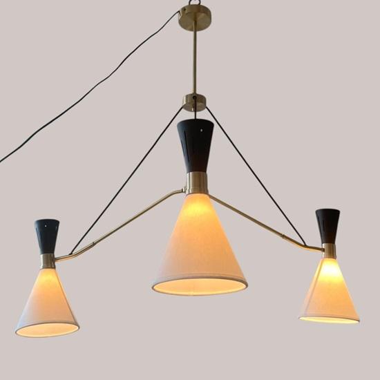 3-Arm Mid-Century Modern Sputnik Chandelier with Shades Hanging Ceiling Light for Dining Room, Kitchen, Living Room, Bedroom Unique