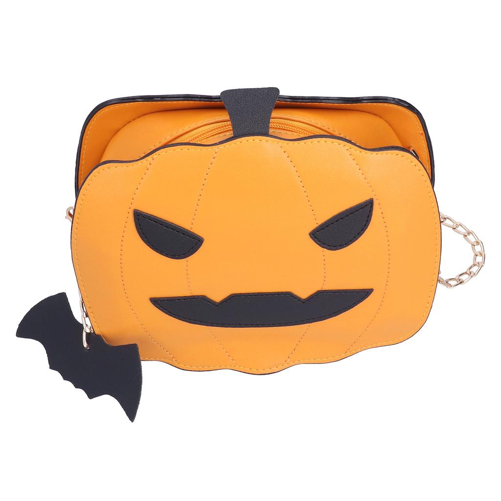 Kürbisförmige Tragetasche Große Kapazität Halloween Süßigkeitentasche Schultertasche für Halloween FestivalBraun