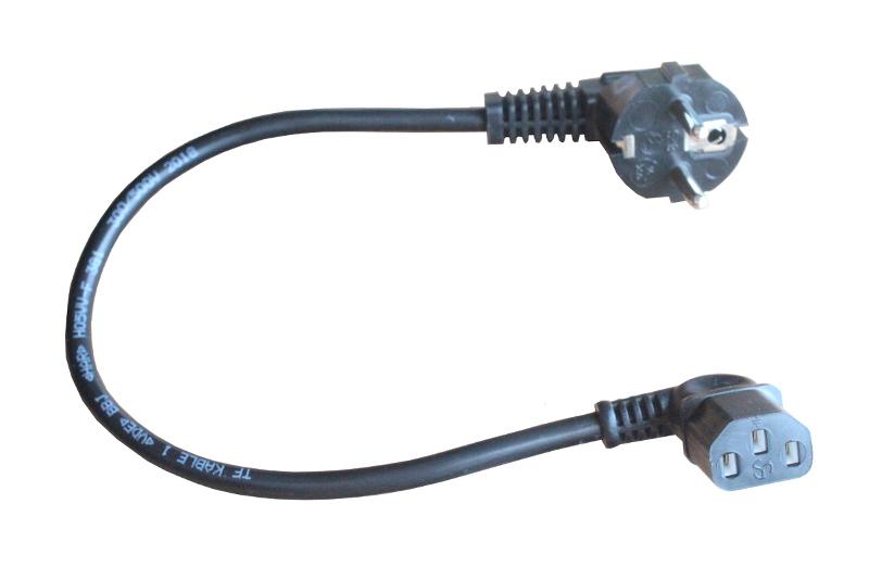Polish C13 power cable angled 0.5m