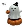 Collectible Halloween Figures Spooky Figurine, Small Resin Rotating Ghost Skull Pumpkin Gravestone Decorative Centerpieces Statue, Tabletop