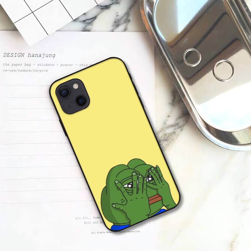 

Чехол для телефона Sad Funny Frog Pepe Man Frog для iPhone 11 12 Mini 13 14 15 Pro XS Max X Plus SE XR Shell iPhone11