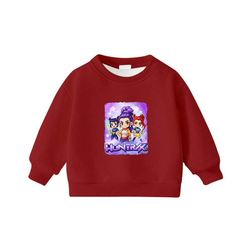 Multi-color Children Girls Kpop Hunters Rumi Zoey Mira Print Long Sleeves Round Neck Sweatshirt