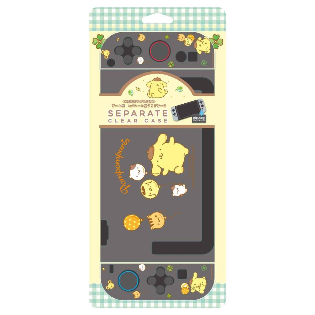 Allone Sanrio Characters 2 Pompompurin Separate Clear Case for Compatible with Switch Easy Protects Against Scratches and Cute Sanrio Charging While