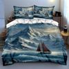 Sailing Snowy Mountains. Bedding Duvet Cover Sets Duvet Covers Pillowcases Gifts (1 * Duvet Cover 2 * Pillowcases, Without Duvet Insert)