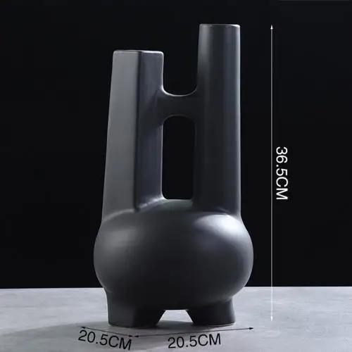 Classic Black and White Striped Ceramic Vase TV Cabinet Porch Furnishings Crafts Countertop Hydroponic Vase Home Decoration Gift