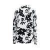 Women's Fashion Elegant V-Neck Open Lapel Long Sleeve Floral Printed Shirt