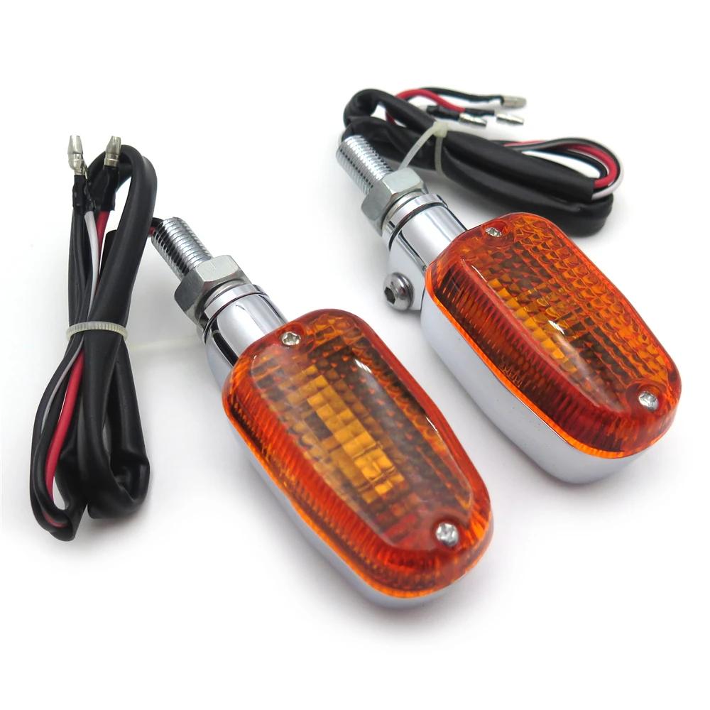 Motorcycle Parts Chrome 10mm Stalk Turn Signals Blinker Lights for Universal Honda Kawasaki Yamaha