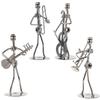 Violin Guitar Player Statue Metal Band Man Model New Music Instrument Ornament  Home Decor Scene