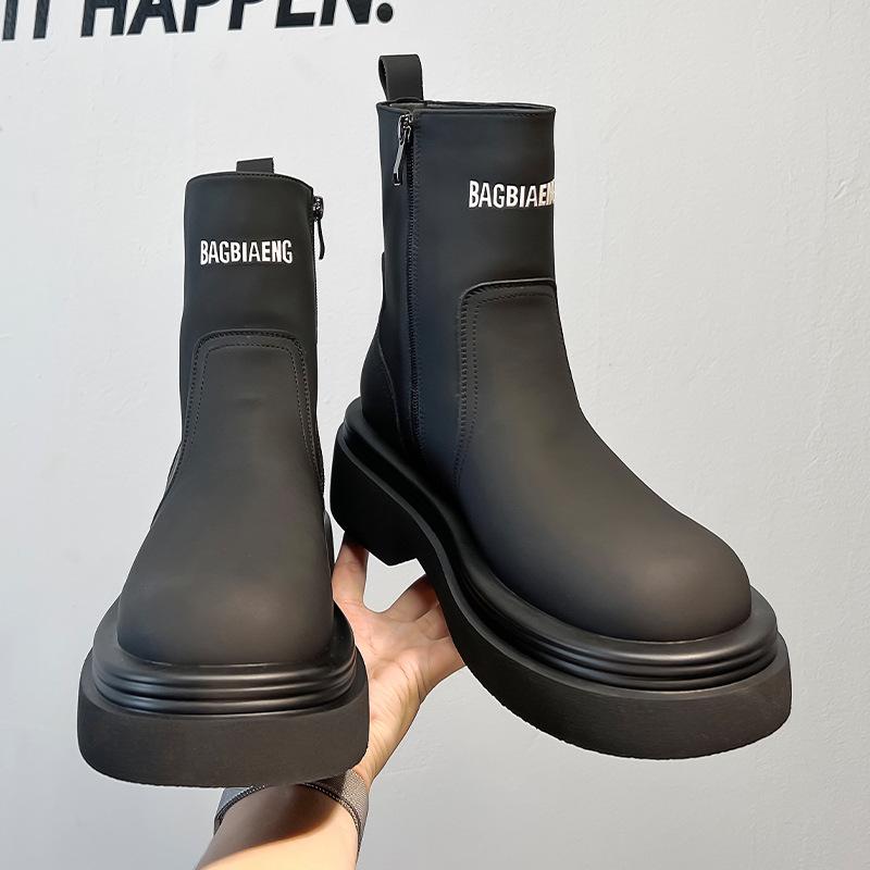 catwalk set boots men's niche fashion thick-soled Chelsea trendy boots thick-soled heightening cigarette tube Martin boots 5014-A