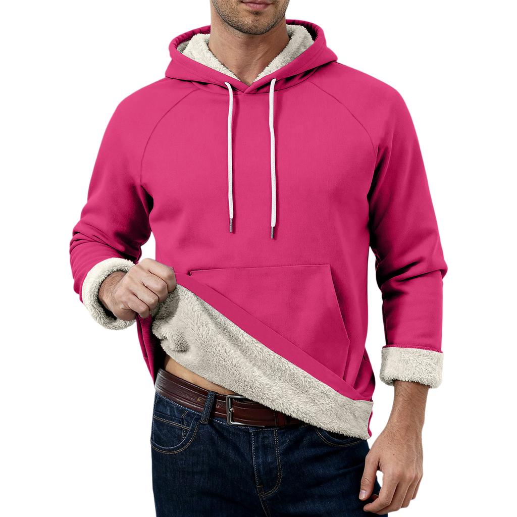 Men's Casual Long-Sleeve Fleece Hoodie With Pockets