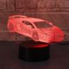 USB Sports Car Acrylic 3D Night Light, Touch 7-color, Bedroom Racing Party Themed Desktop Decoration Atmosphere Gift Light.