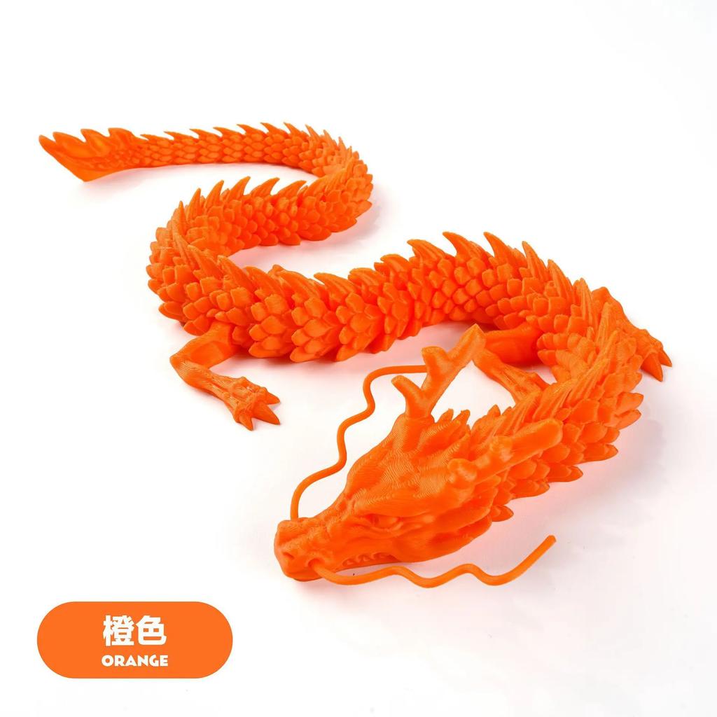 3D Printed Conjoined Dragon Ornaments, Movable Cartoon Creative Dragon Plants Toys Fish Tank Landscaping Decoration 30cm