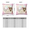 Sugar Rabbit Pillowcase Polyester Cushion Cover Decorative Sugarbunnies Pillow Case Cover Home Square 45*45cm