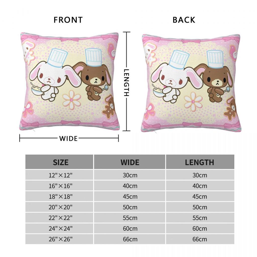 Sugar Rabbit Pillowcase Polyester Cushion Cover Decorative Sugarbunnies Pillow Case Cover Home Square 45*45cm