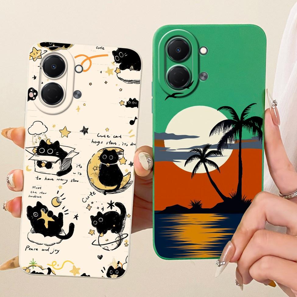 Phone Case For Tecno Spark Go 3 KN3 Cover For Techno Spark Go 3 Casing Aesthetic Luxury Fashion Flowers Kawaii Cute Painted