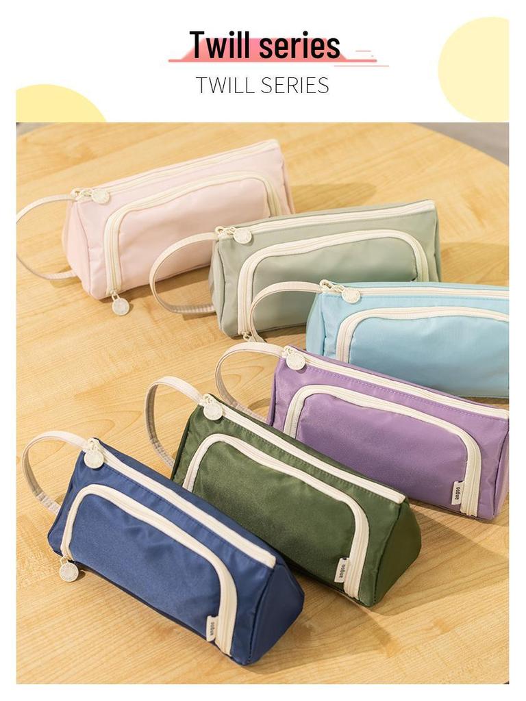 Large Korean-Style Canvas Pencil Case: Cute, Multifunctional, and Fresh Design for Students