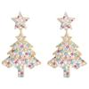 Diamantstern Silbernadel Weihnachtsbaum Ohrringe: Eleganter High-End Nischenschmuck für Frauen