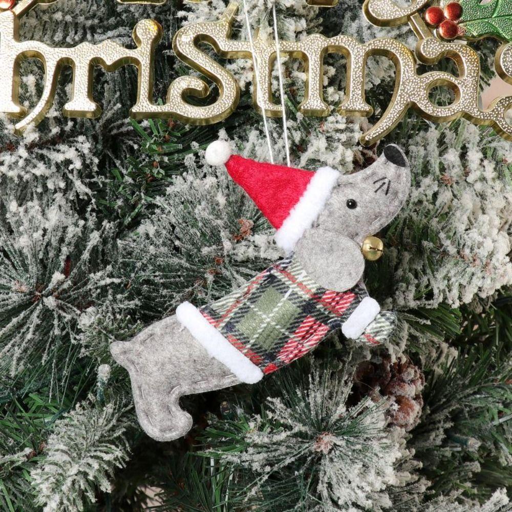 Small Dressed Dachshund Dog Pendant Non-woven Christmas Dachshund Dog Pendant DIY   Home