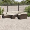 VidaXL Garden Lounge Set with Cushions 10 Pcs, Patio Sofas, Patio Furniture Set, Outdoor Furniture, Brown 3254190