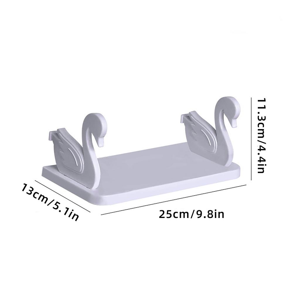 Swan Hanging Storage Rack Wall Mounted Kitchen Bathroom Seasoning Bottle Cosmetics Organizer Holder Shelf