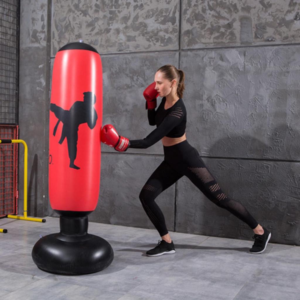 Uppblåsbar Boxningssäck Fristående Barn Vuxna Punch Bag Träning
