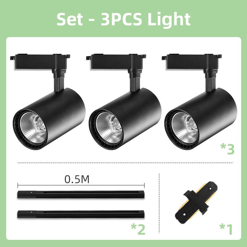 LED Track Light Set COB Track Lamp Rail Lighting for 20/30/40W Home Spotlight Indoor Clothing Shop Store Bedroom Lamp Fixture
