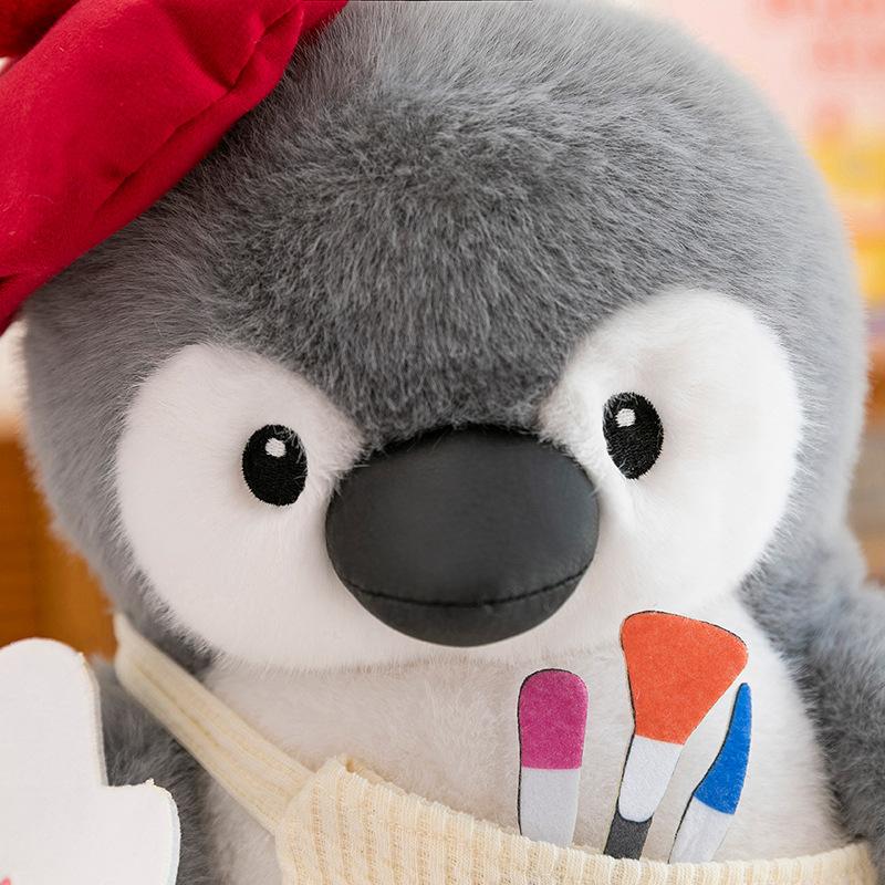Non-Toxic 25/35Cm Cute Chubby Penguin Plush Toy Chef Painter Plushies Stuffed Animal Deer Doll Children Christmas Valentine Day Children Gifts