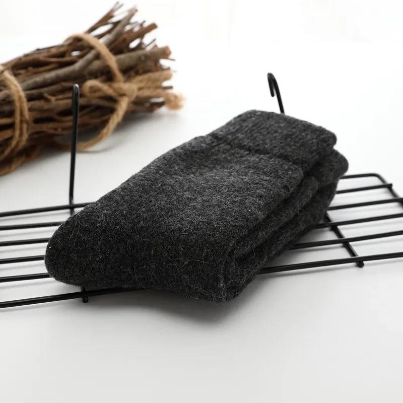 

Russia Super Thicker Solid Socks Merino Wool Rabbit Socks Against Cold Snow Warm Socks Winter Funny Happy Female Women Socks чёрный