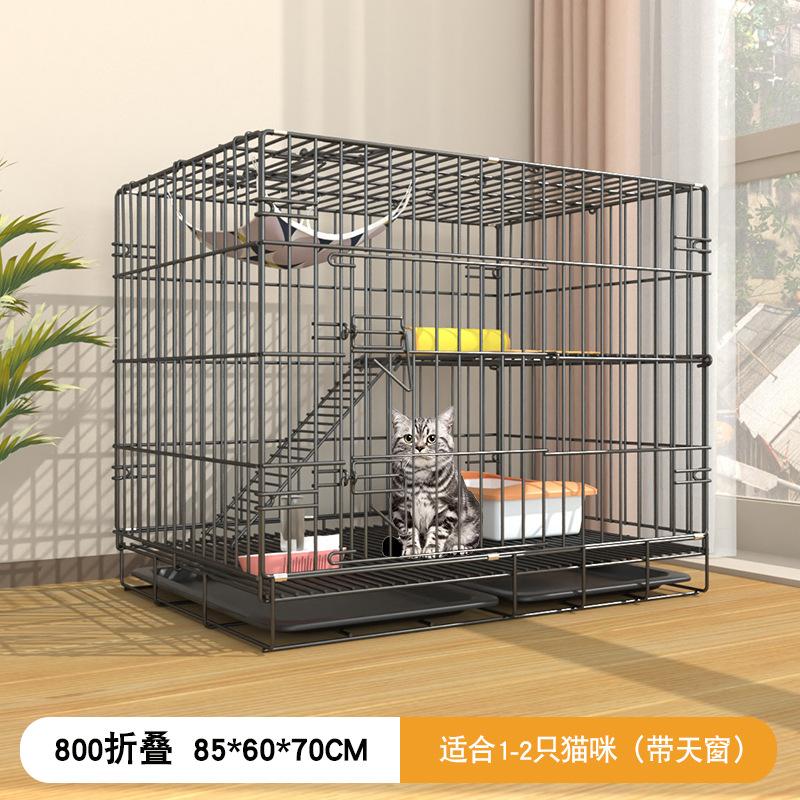 Cat Cage Home Villa with Toilet Indoor Super Folding Cat House Small Cage Cat Nest