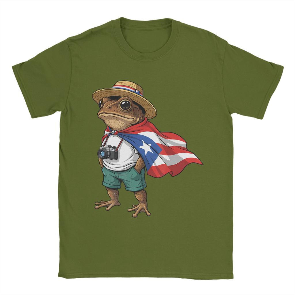 Bad Bunny Puerto Rico Coqui Frog Boricua Puerto Rican Flag Taino  TShirt Cotton T Shirts For Men Tee Shirt Short Sleeves Tees