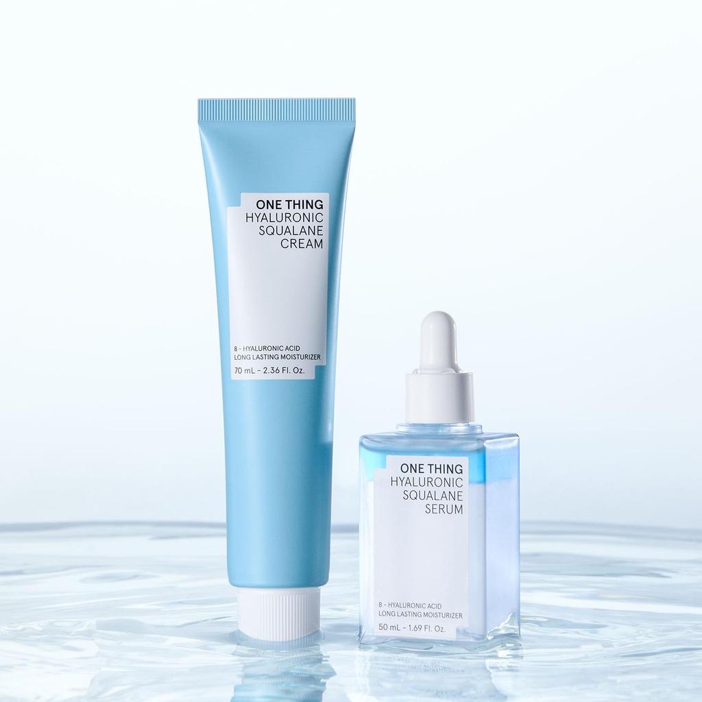 ONE THING Hyaluronic Squalane Cream 70ml Hydratační pro smíšenou a suchou pleť Hyaluronová Botanická Hydratace Vnitřní Gel Korejská Kosmetika Pleť, 8vrstvá