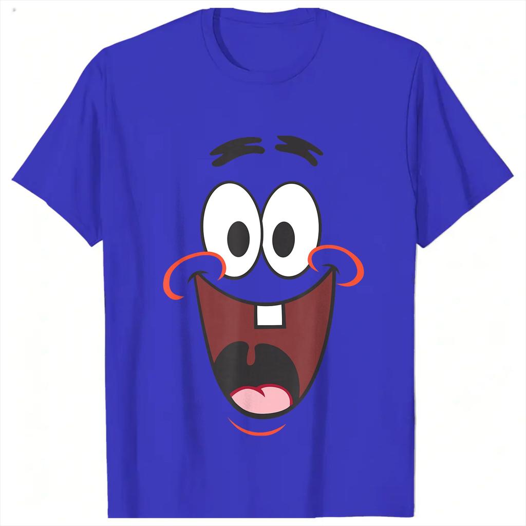 Spongebobs Patrick Big Face Smile T Shirt Harajuku TShirts Short Sleeves Y2K Funny Tops Summer Comfortable Plus Size Tees