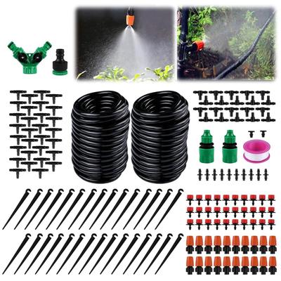 Yowodana Spray Nozzle [30M 360° Bendable, Heatstroke Prevention, Water Saving] Irrigation System Watering Nozzle Automatic Watering Set Outdoor Wateri