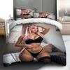 2/3Pcs Sexy Beauty Printed Duvet Cover Set, Multi-Color Soft Comfortable Bedding with Pillowcases for Home Bedroom Guest Room Al