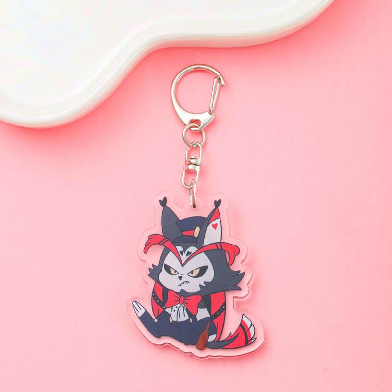 

1/20Pcs Cartoon Hazbin Hotel Acrylic Car Keychain Cute Backpack Pendant Funny Bag Charms Accessories Decoration Holiday Gifts 5 cm