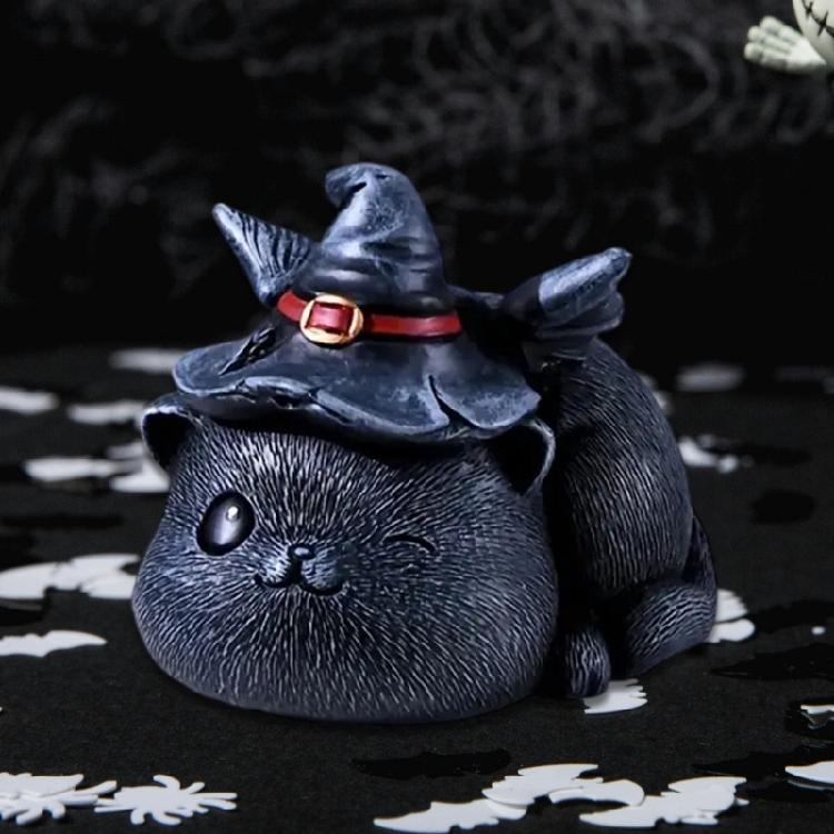 Artistic Magics Cats Resins Sculpture Halloweens Home Accent Easy Cleans Shelf Decoration Holiday Gift Item