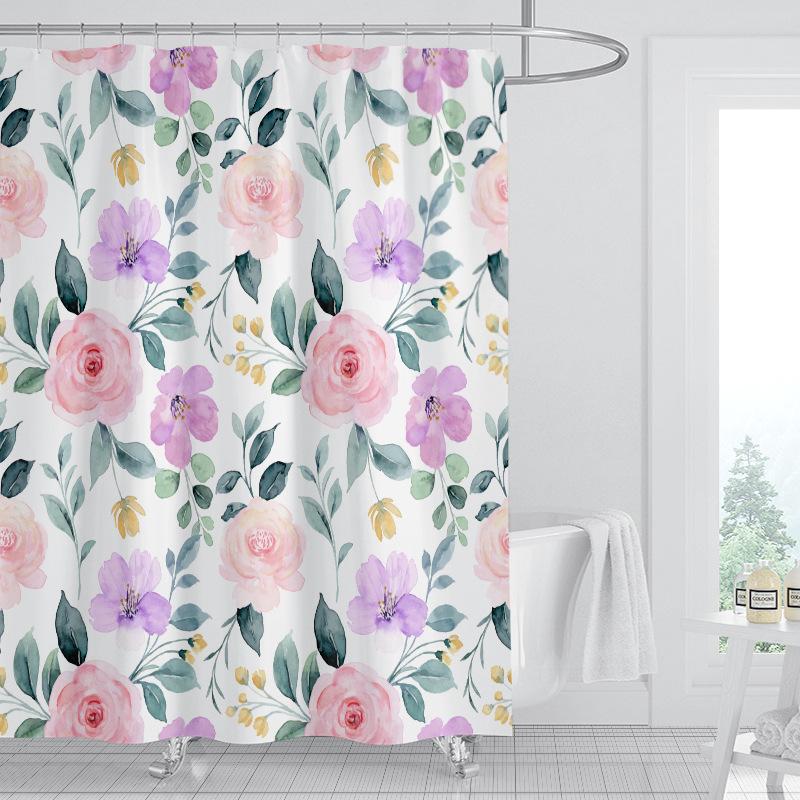 JINRUN Badezimmer verdickter wasserdichter Vorhang, schimmelfester Duschvorhang, Duschtrennwand-Vorhang, Duschvorhang, Badezimmer-Vorhang, kostenlose Perforation