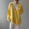 2023 Women's Solid Color Knitted Cardigan: Korean Style Loose, Fashionable, Lazy Fit for Spring & Autumn