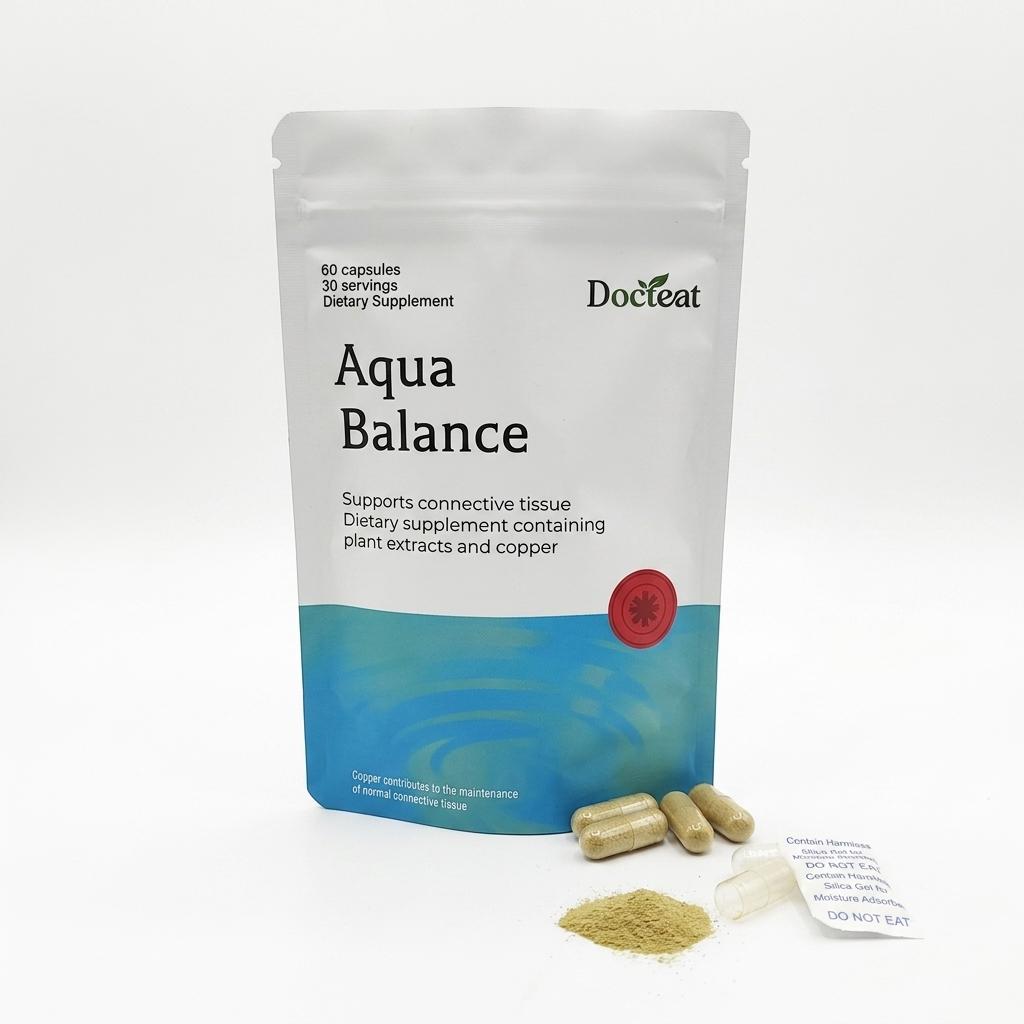Aqua Balance Kapseln – Unterstützung für Bindegewebe & Flüssigkeitshaushalt mit Kräuterextrakten & Kupferglycinat (60 Kapseln) 1pack