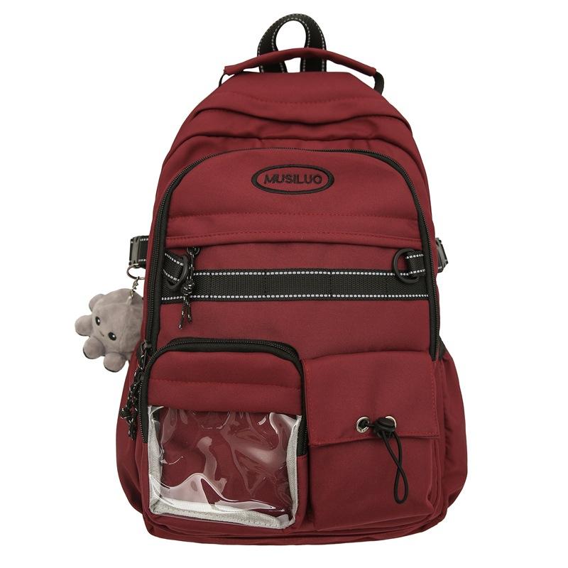 Sac à dos d'école pour étudiant, sac à dos de couleur unie pour femme, sac à dos d'ordinateur pour homme