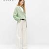 Spring/Summer Women's High Waist Elastic White Wide Leg Denim Pants