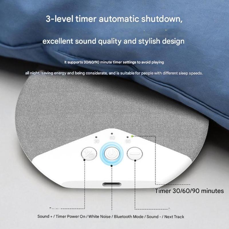 Thin Bluetooth-compatible Sleep Speaker With White Noise For Bedroom Use And Travel Friendly and Birthday Gift