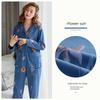 Ladies' 100% Cotton Long Sleeve Pajama Set Spring/autumn Thin Style Winter Warm Homewear Suit