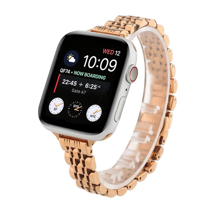 Applicable to Apple iwatch9 seven-bead small waist stainless steel strap apple watch8 women's watch strap