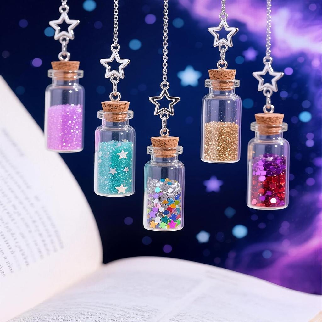 10 Pcs Small Glass Bottles with Cork Stoppers, 1.5ml Mini Glass Jars with Lids, Empty Tiny Glass Containers for Spell Jars, ing Bottles, Message