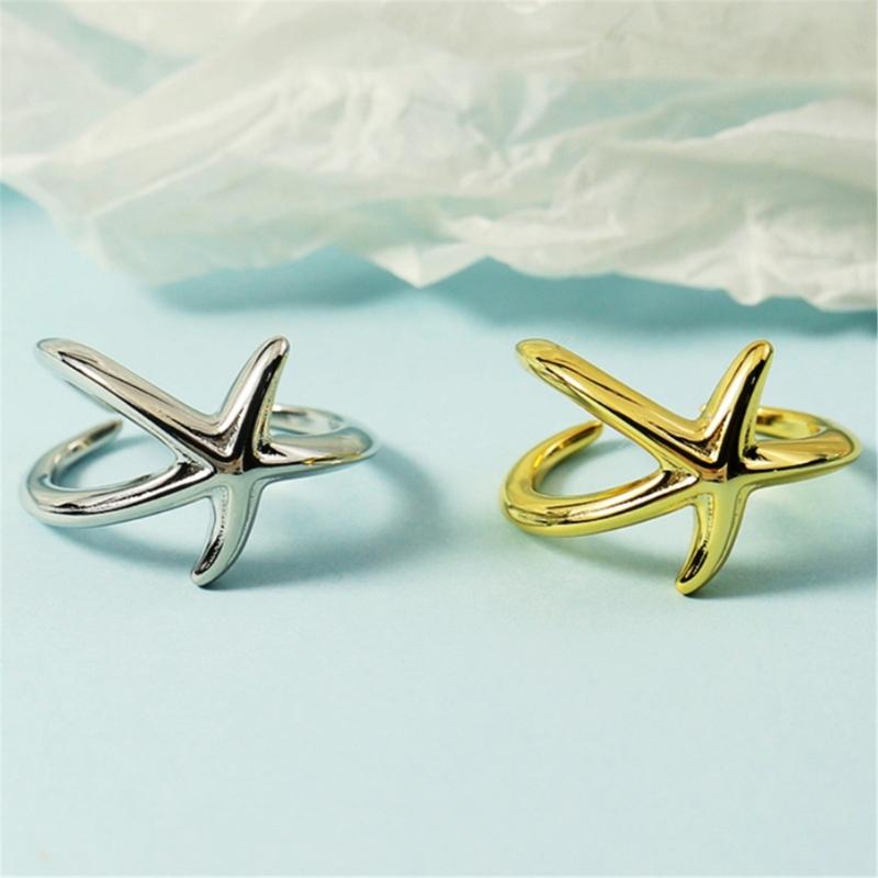 Comfortable Wear Starfish Rings With Adjustable Designs Portable for Ocean Lovers Stylish Outfits Daily Use Casual Wear