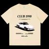 American Retro Car Print Short-sleeved Loose T-shirt Men's and Women's Summer Tide Brand Half-sleeved Hiphop Top Men T Shirt