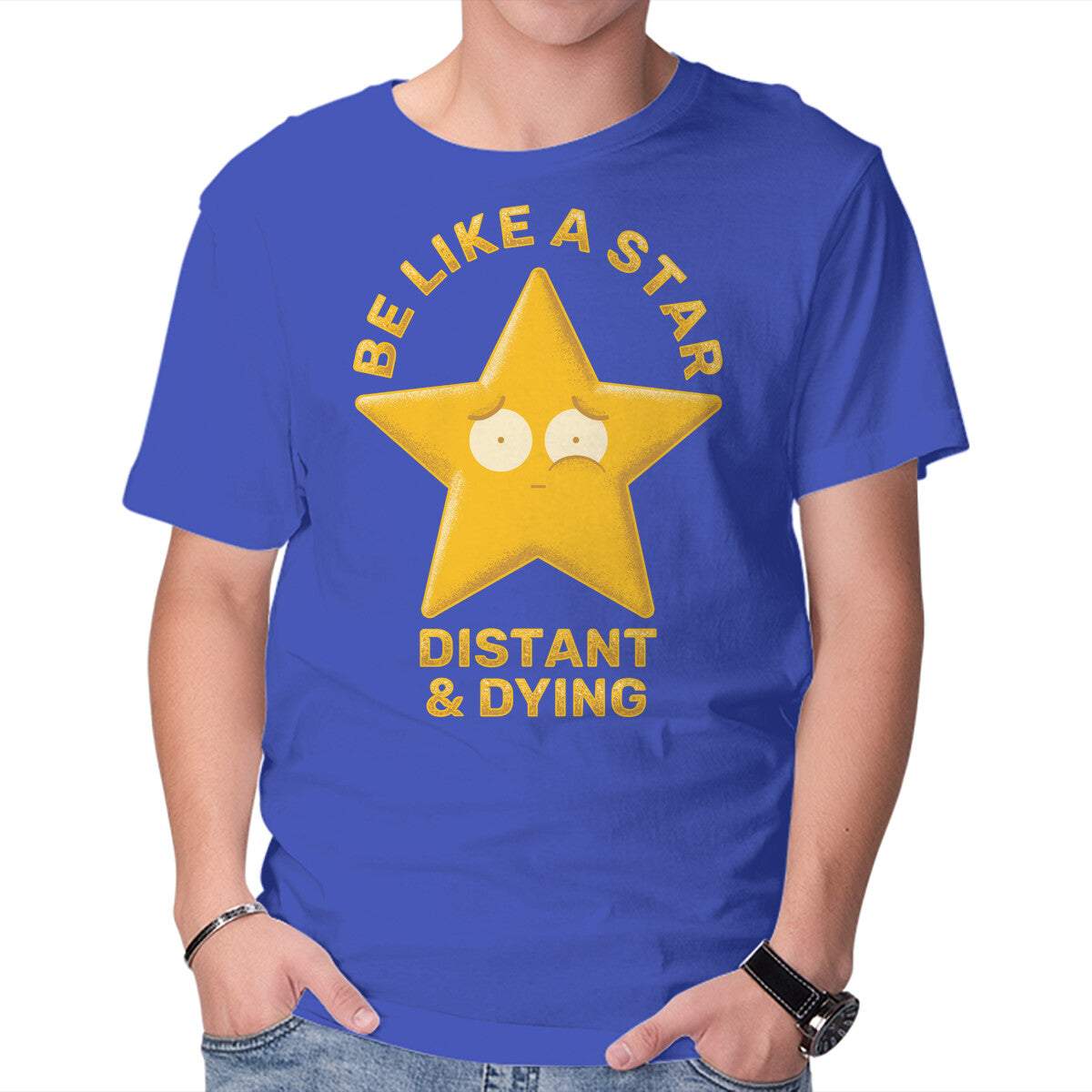 Unisex Crew Neck T-Shirt Be Like A Star Graphic Short Sleeve Casual Tee S
